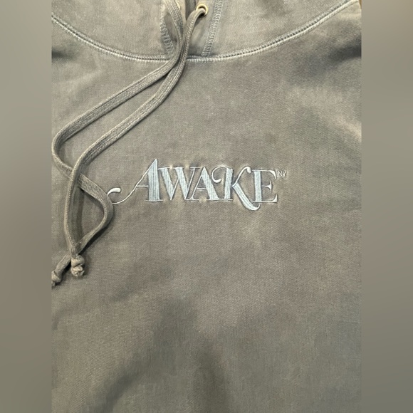 AWAKE Embroidered Logo Hoodie - Blue Size L - Picture 3 of 4